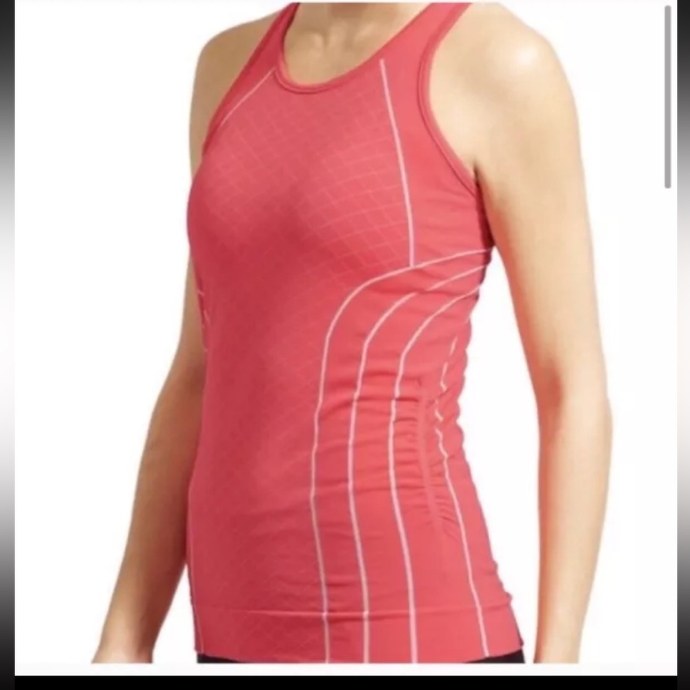 Athleta Finish Fast Line racerback Tank coral/White size XL